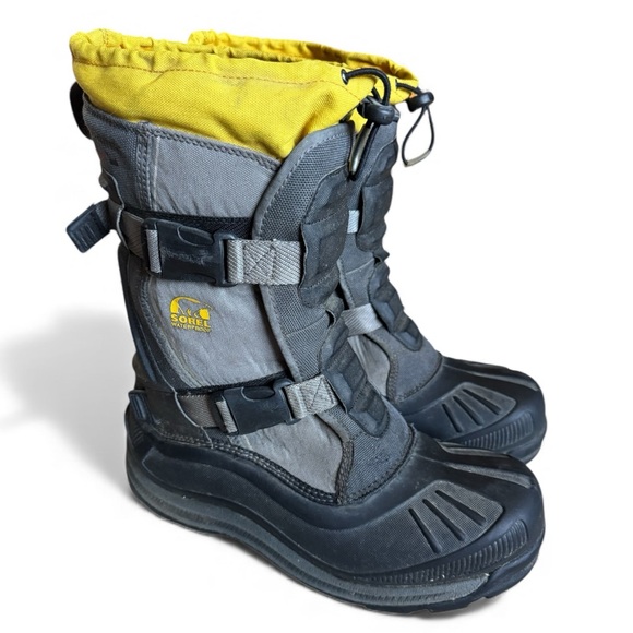 Sorel Alpha Trac Waterproof Insulated Snow Boots Utility Work Gray Yellow 11 - Picture 9 of 17